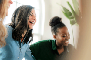 People laughing at an outpatient program